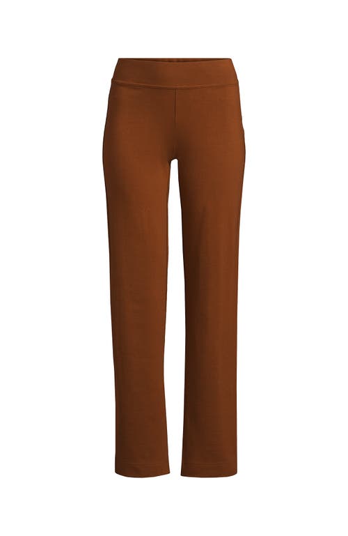 Shop Lands' End Starfish Mid Rise Straight Leg Pants In Dark Caramel