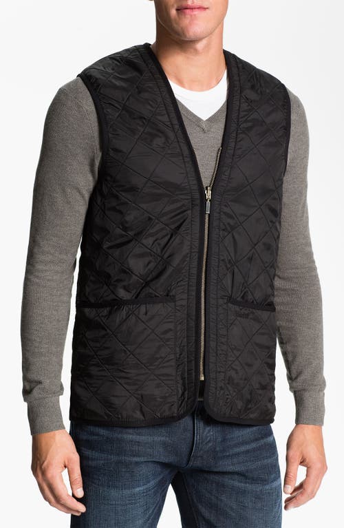 Barbour 'Polarquilt' Relaxed Fit Zip-In Liner Vest Black at Nordstrom,