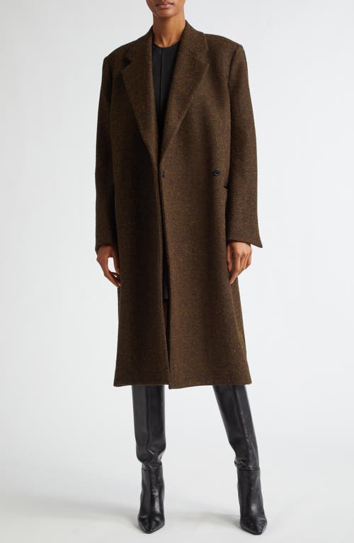 Shop Bite Studios Colannade Harris Tweed Wool Coat In Moss Melange