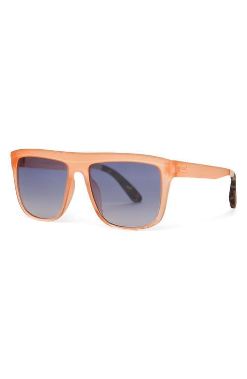 Toms Jett 58mm Shield Sunglasses In Peach Crystal Fade/blue