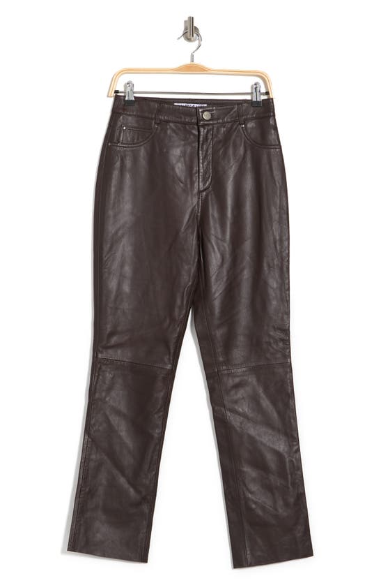 Walter Baker Yvette Wide Leg Leather Pants In Mocha