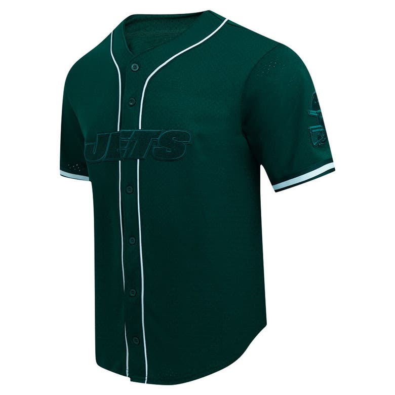 Shop Pro Standard Green New York Jets Triple Tonal Mesh Button-up Shirt