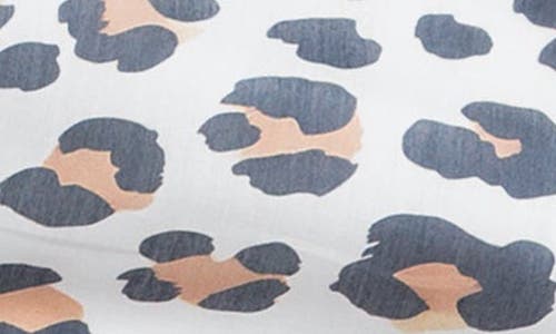 Mnml Animal Print Short Sleeve Button-up Shirt In Beige Multi