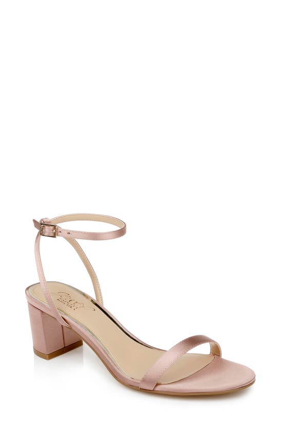 Jewel Badgley Mischka Danni Ii Ankle Strap Sandal In Blush Satin
