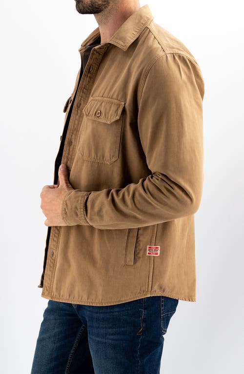 Shop Devil-dog Dungarees Cotton Canvas Shirt Jacket In Walnut