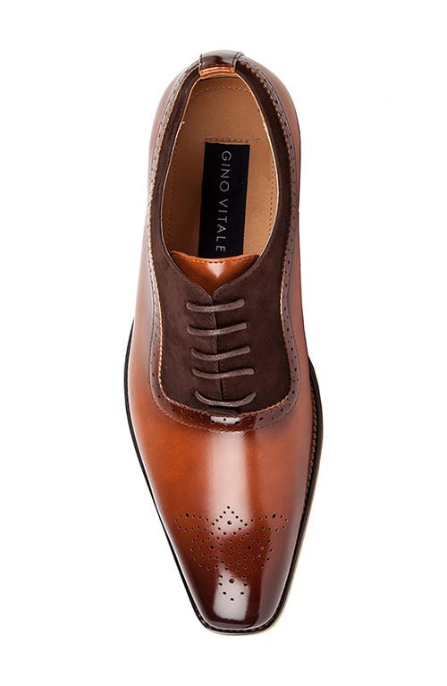 Gino Vitale Wingtip Oxford In Brown/brown