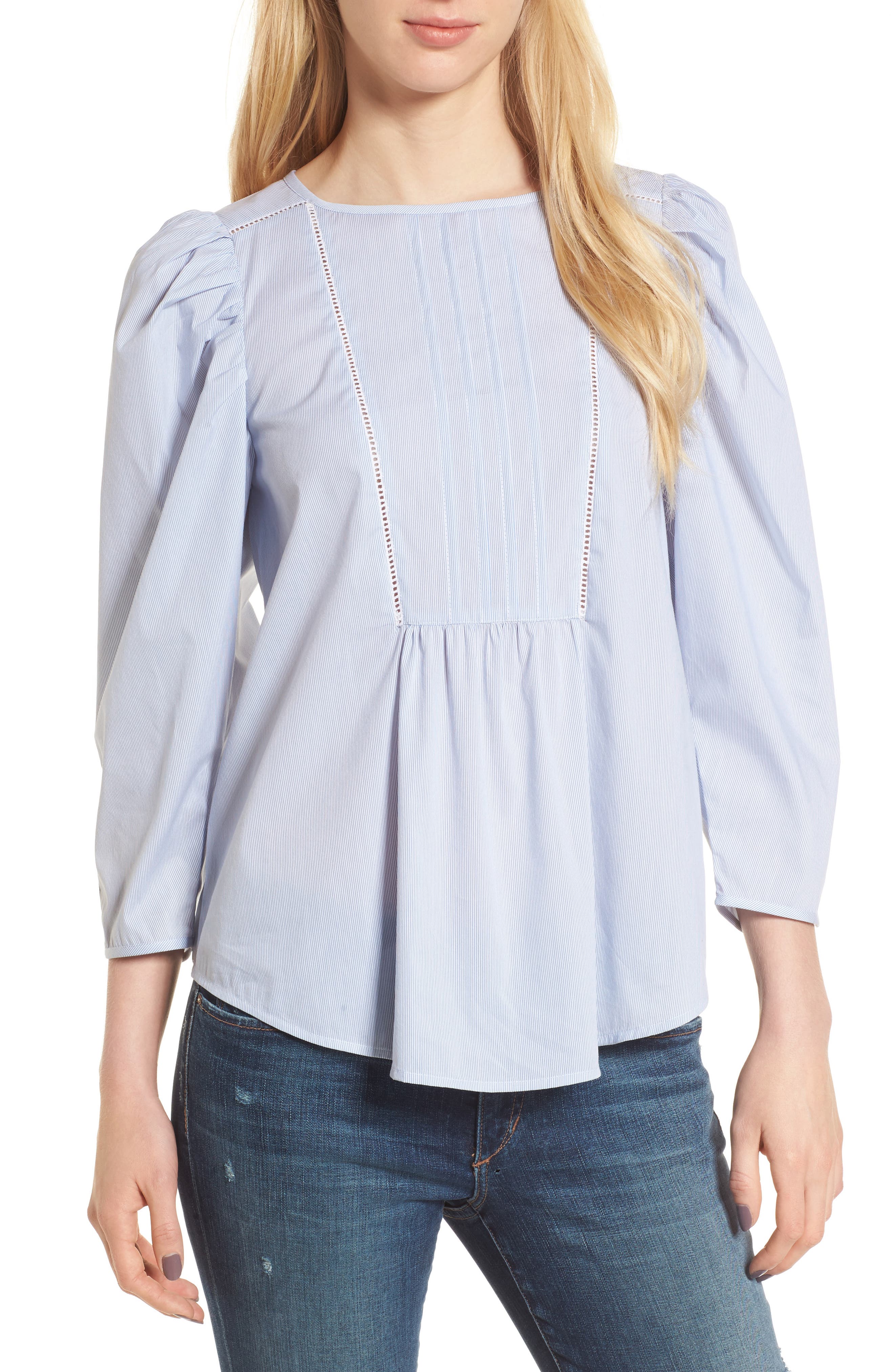 Hinge Puff Sleeve Poplin Top Nordstrom