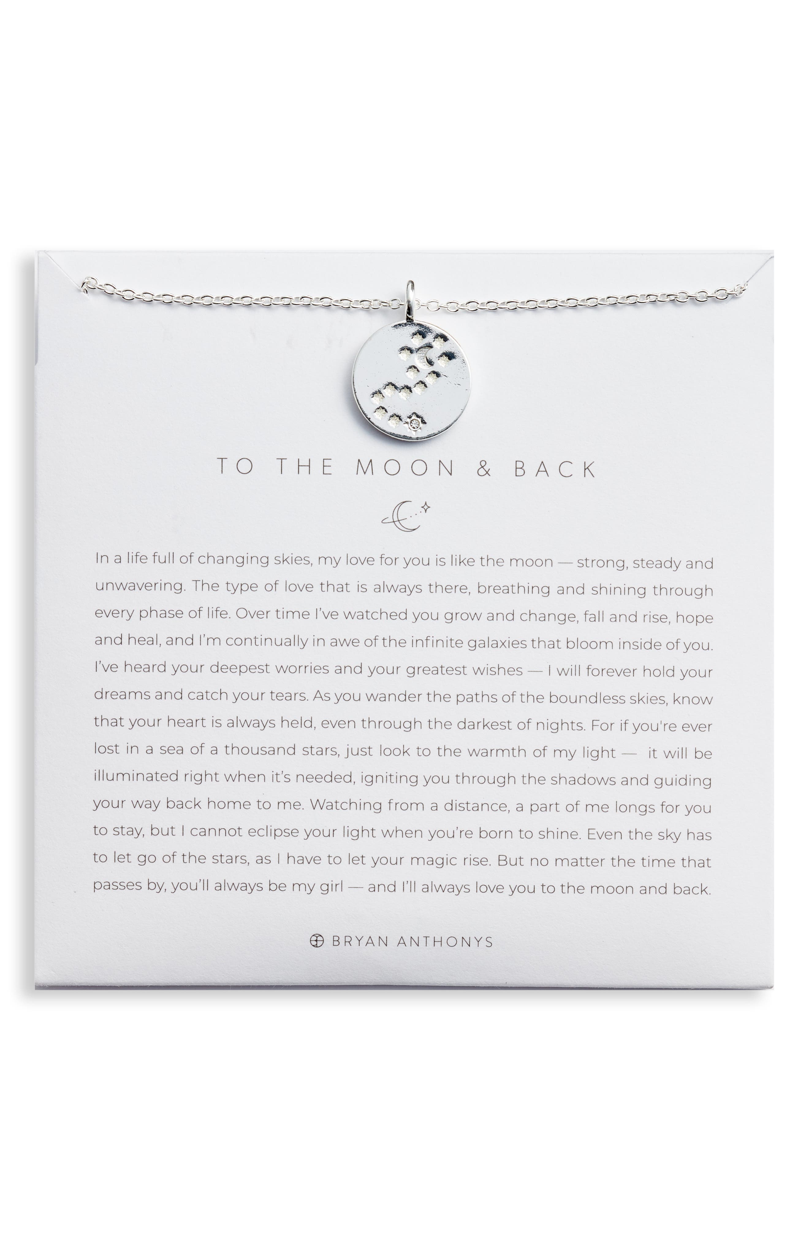 Bryan Anthonys To the Moon and Back Pendant Necklace in Silver at Nordstrom