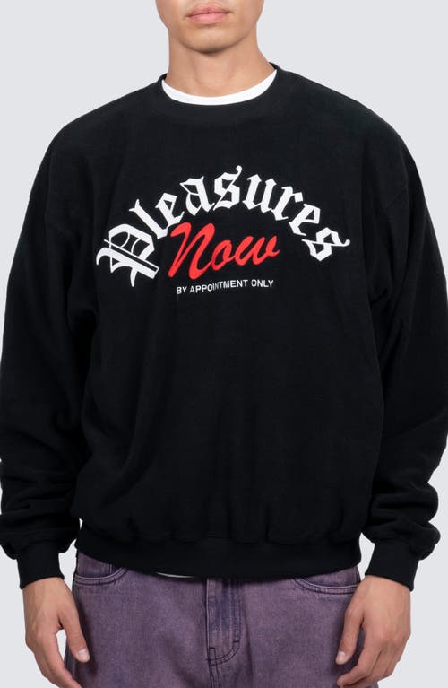 PLEASURES PLEASURES APPOINTMENT FLEECE CREWNECK SWEATSHIRT 