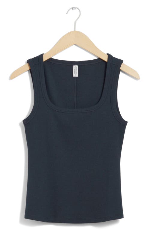 Shop & Other Stories Stretch Cotton Tank In Blue Dark