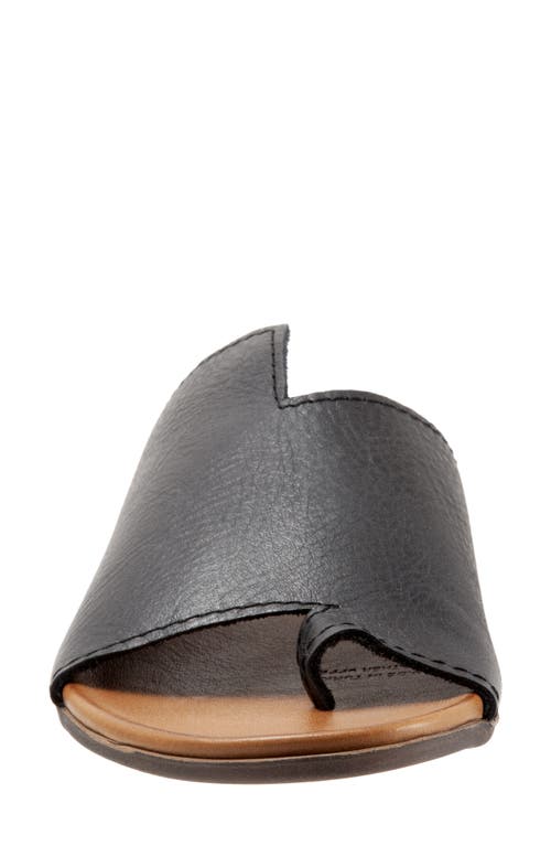 Bueno Tulla Slide Sandal In Black/tan Leather