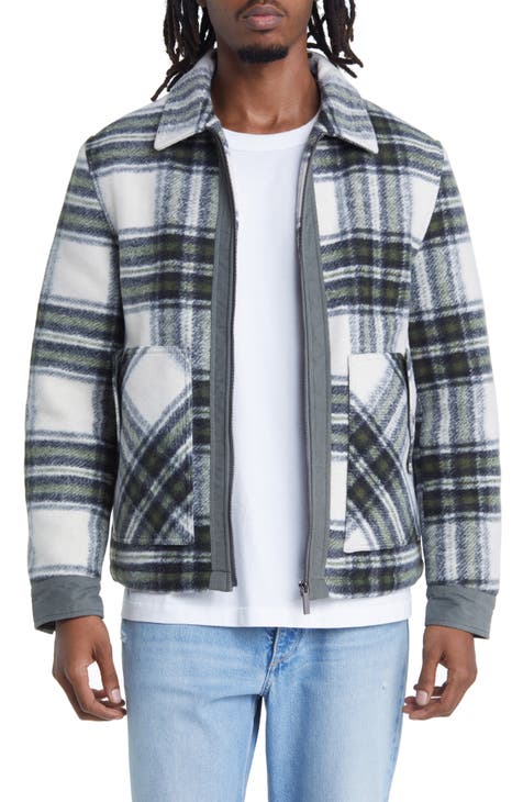 Gucci Check Wool Varsity Jacket in Blue for Men