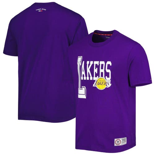 Men's Tommy Jeans Purple Los Angeles Lakers Mel Varsity T-Shirt