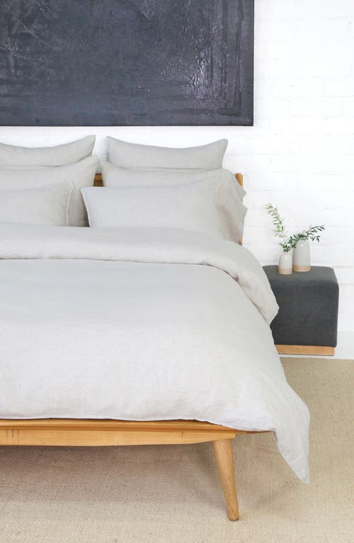 Pom Pom at Home Parker Linen Duvet Cover & Sham Set in Flax at Nordstrom, Size Twin
