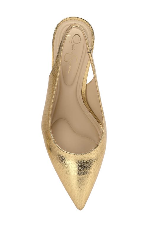 Jessica Simpson Noula Slingback Pointed Toe Pump In Gold