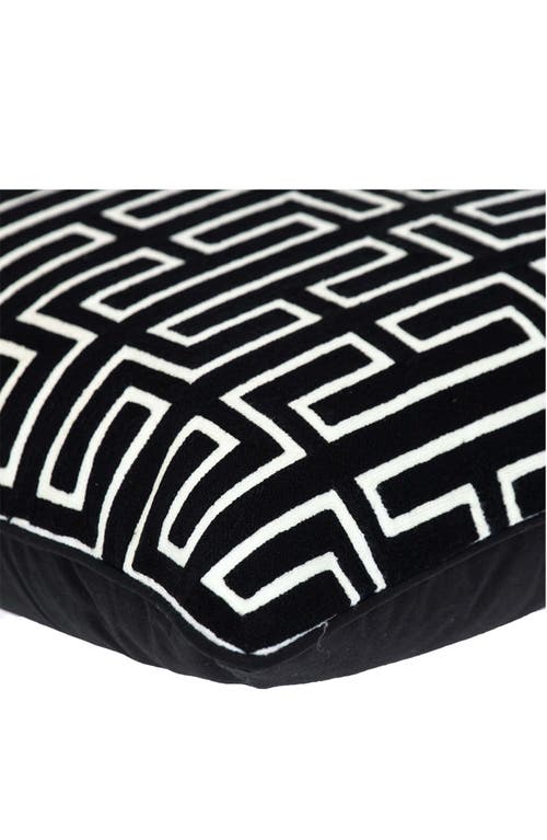 Parkland Collection Milo Embroidered Throw Pillow In Black