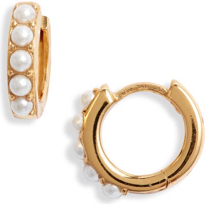 Olivia Burton Imitation Pearl Huggie Hoop Earrings