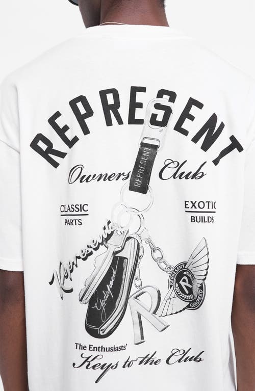 Shop Represent Keys To The Club Oversize Graphic T-shirt In Flat White