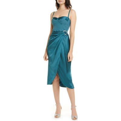 Jonathan Simkhai Crepe & Satin Bustier Dress, Blue
