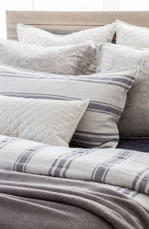 Pom Pom At Home Jackson Linen Sham In Flax/midnight