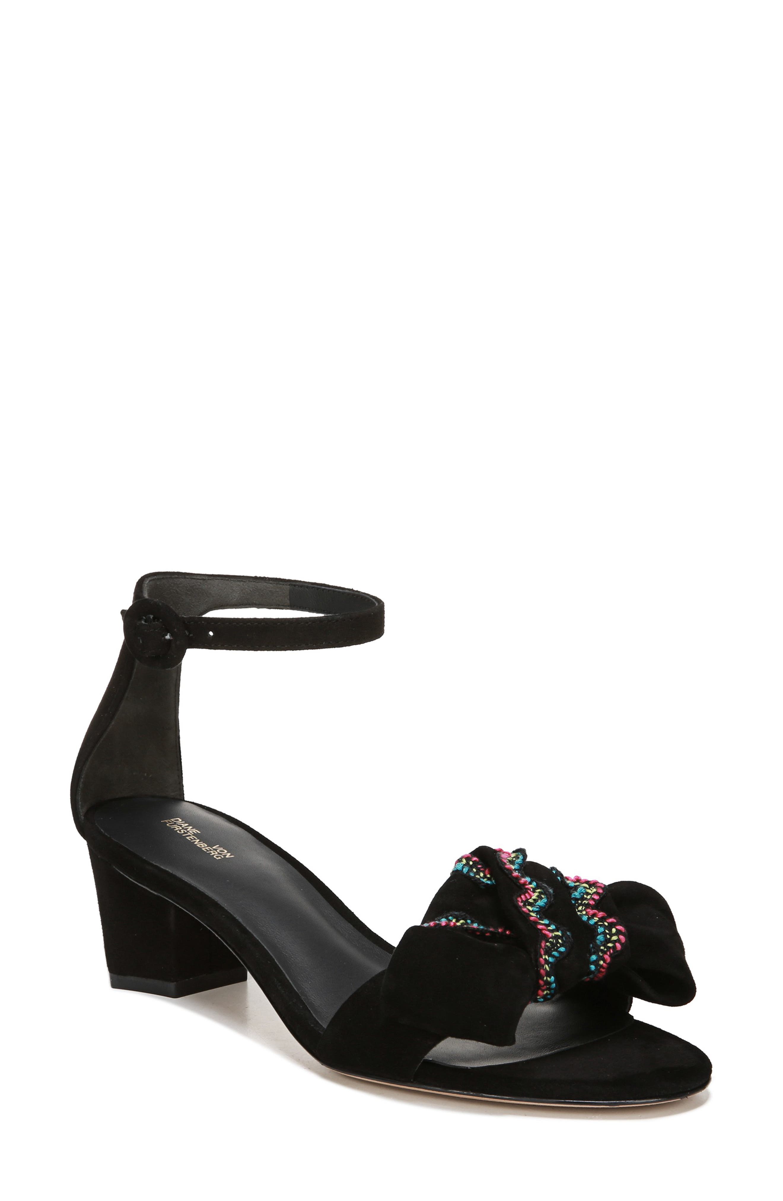 Diane Von Furstenburg Jo Lace Sandal- Black