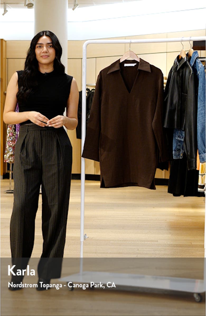 Collar Long Sleeve Shift Dress, sales video thumbnail