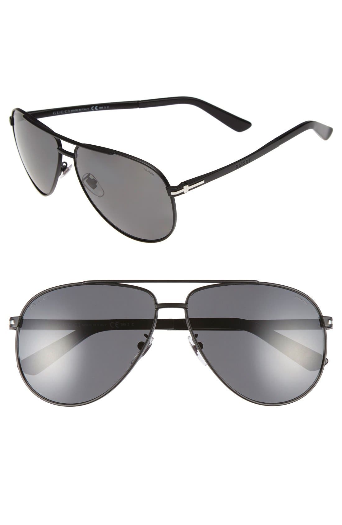 Gucci 61mm Polarized Aviator Sunglasses Nordstrom