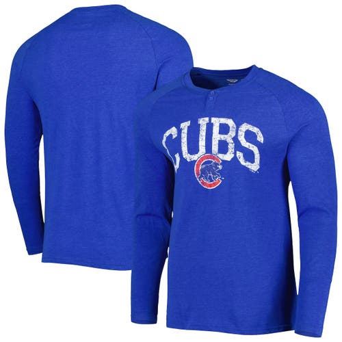 Men's Concepts Sport Royal Chicago Cubs Inertia Raglan Long Sleeve Henley T-Shirt