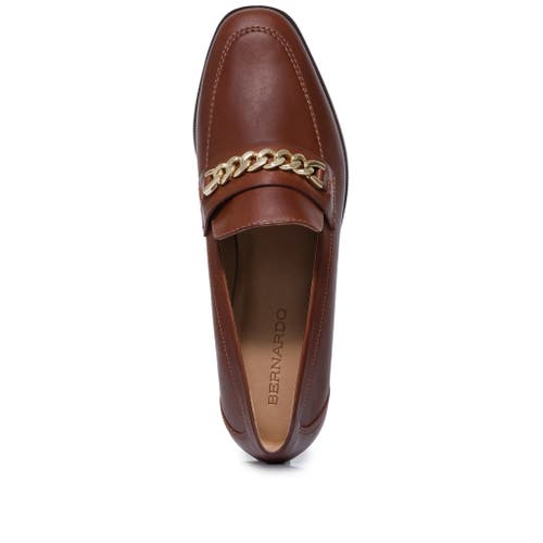 Shop Bernardo Footwear Zephyr Chain Loafer In Mahogany