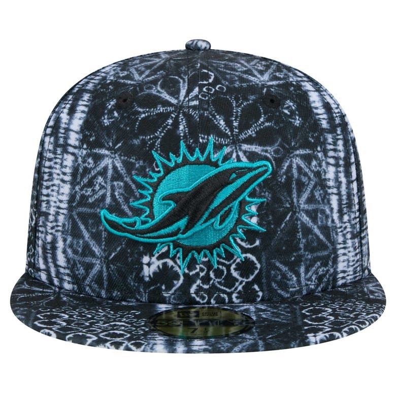 Shop New Era Black Miami Dolphins Shibori 59fifty Fitted Hat