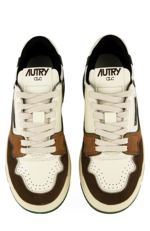 Shop Autry Clc Low Sneaker In Brown/green