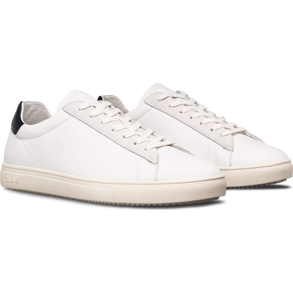Clae Bradley California Sneaker In White/black Leather