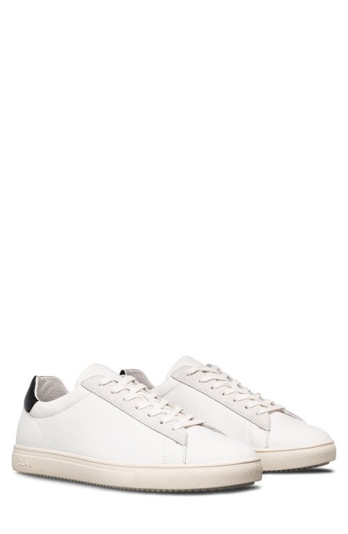 Bradley California Sneaker in White/Black Leather