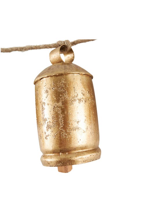 Willow Row Bohemian Metal Cow Bell Garland In Gold