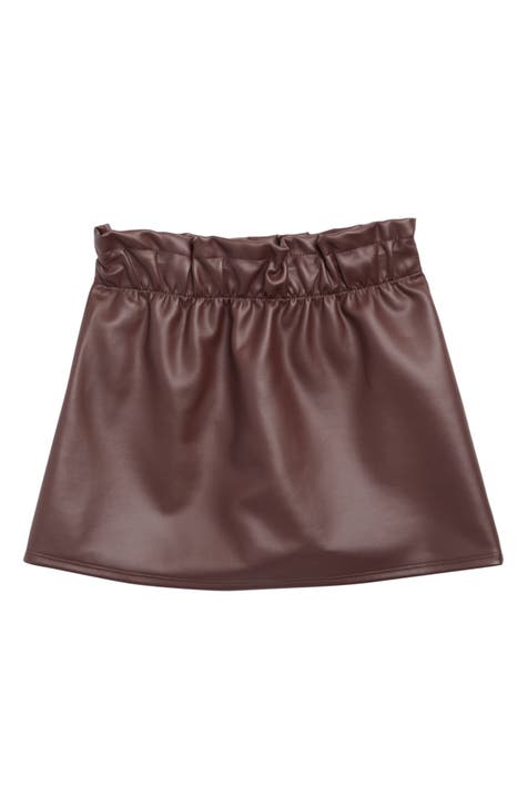 Kids' Faux Leather Paperbag Skirt (Big Kid)