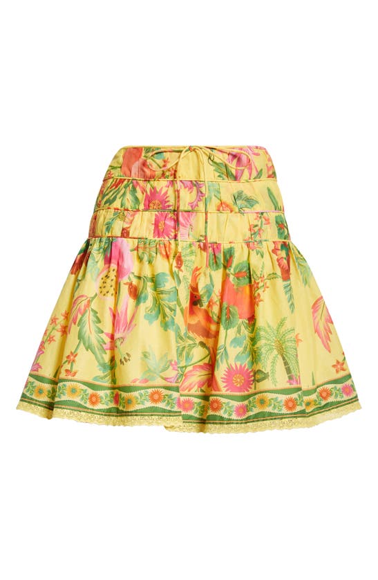 Shop Farm Rio Delicate Fruit Garden A-line Skirt In Yellow