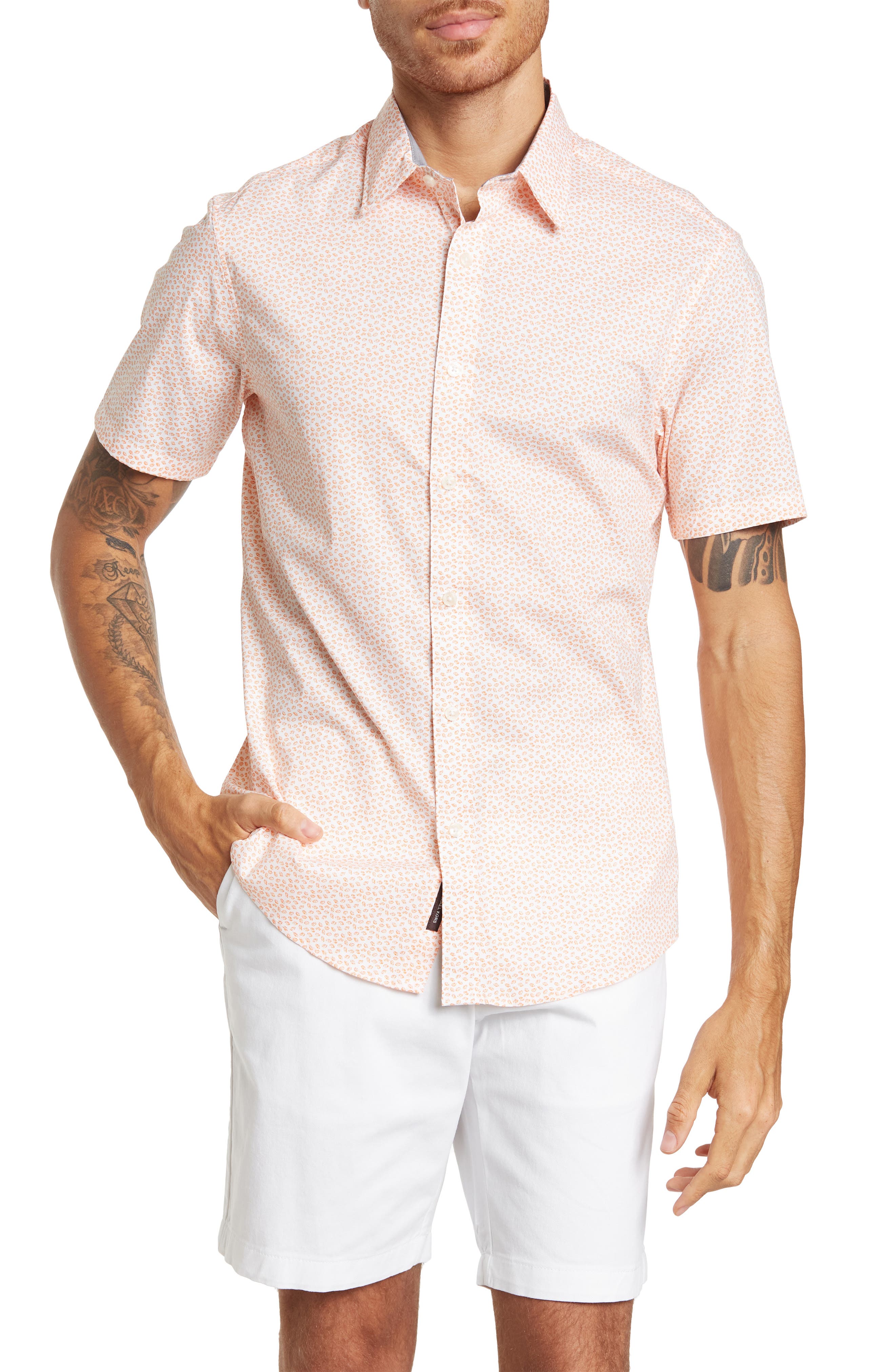 michael kors short sleeve button up