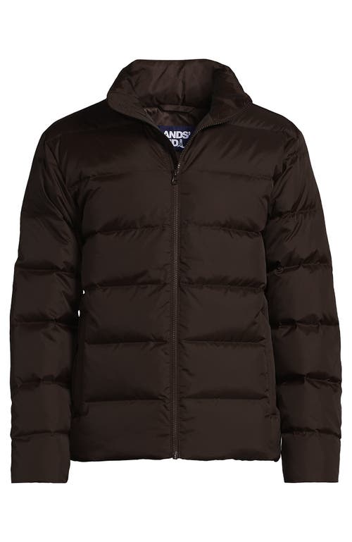 Lands' End Wide Channel 600 Down Puffer Jacket In Rich Coffee