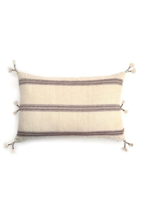 Shop Nimmit Understreke Handwoven Pillow In Natural/black