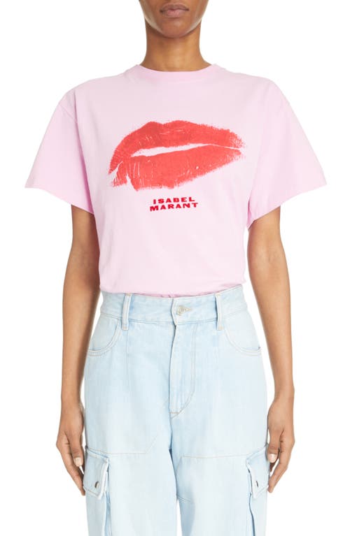 Isabel Marant Yates Kiss Graphic T-Shirt in Pink at Nordstrom, Size Large