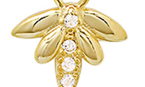 Queen Jewels Sterling Silver Honeycomb & Bee Cz Y-drop Necklace In Gold