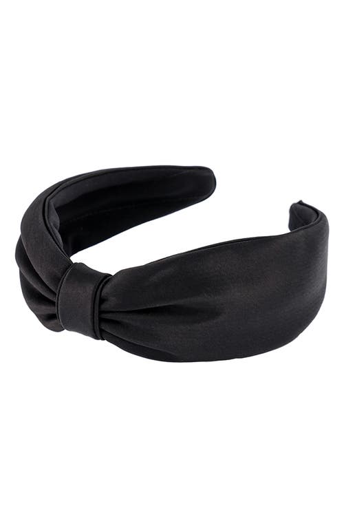 Alexandre de Paris Satin Headband in Black