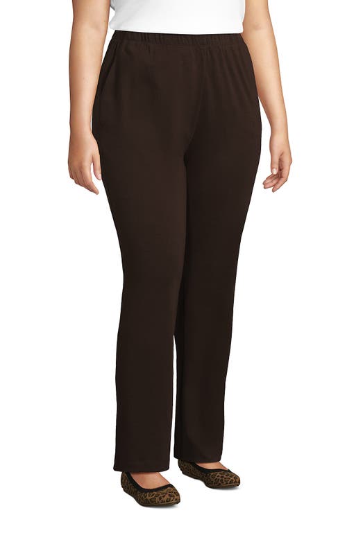 Shop Lands' End Plus Size Sport Knit High Rise Pants In Rich Coffee