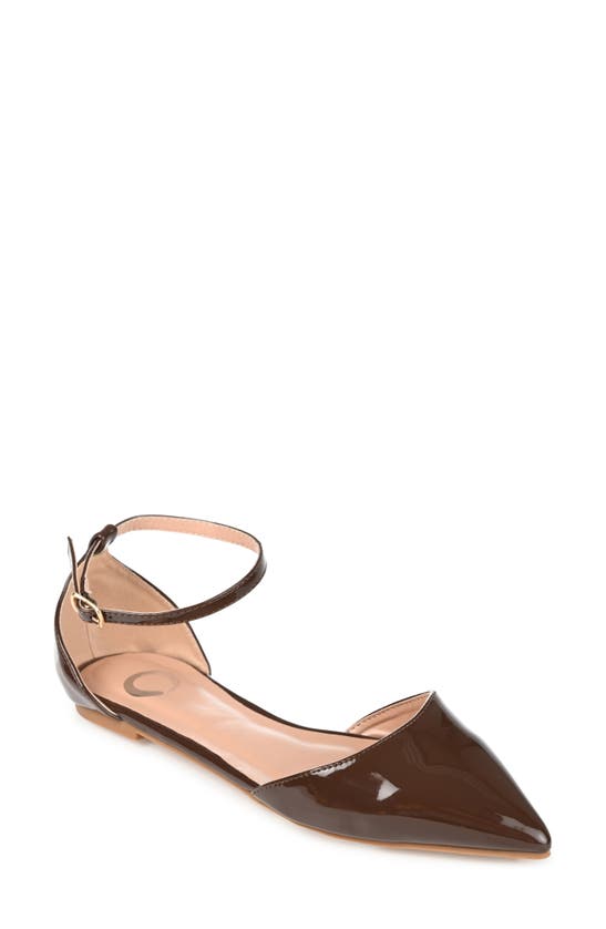 Journee Collection Journee Reba Ankle Strap Flat In Brown