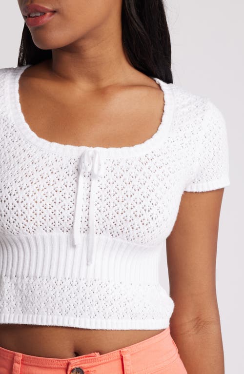 Shop Pacsun Evelyn Short Sleeve Sweater In Bright White