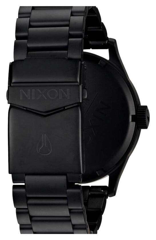 Shop Nixon Sentry Bracelet Watch, 42mm In Black/black