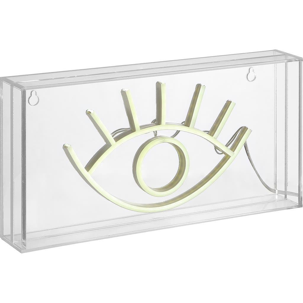Jonathan Y Eye Contemporary Glam Acrylic Box Usb Operated Led Neon Light In White