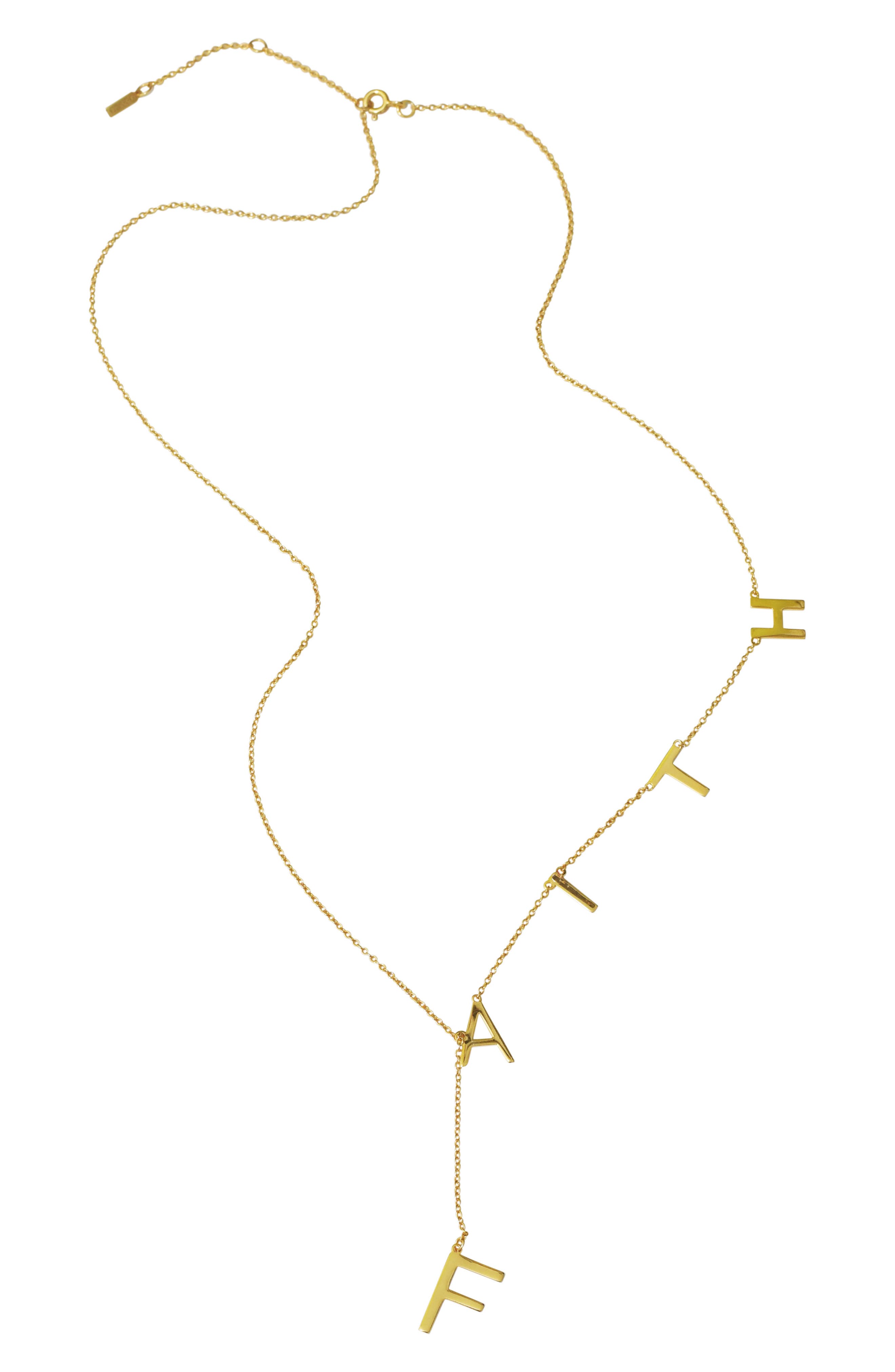 Adornia Faith Lariat Necklace In Yellow/ Gold