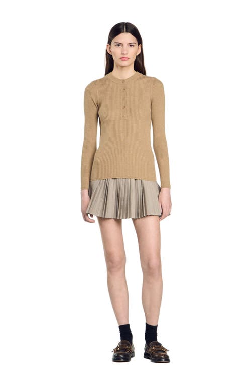 Shop Sandro Rib Knit Sweater In Olive Green