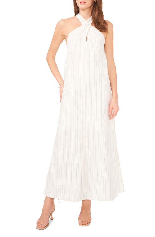 Halogenr Halogen(r) Twist Neck Maxi Dress In New Ivory/pinstripe